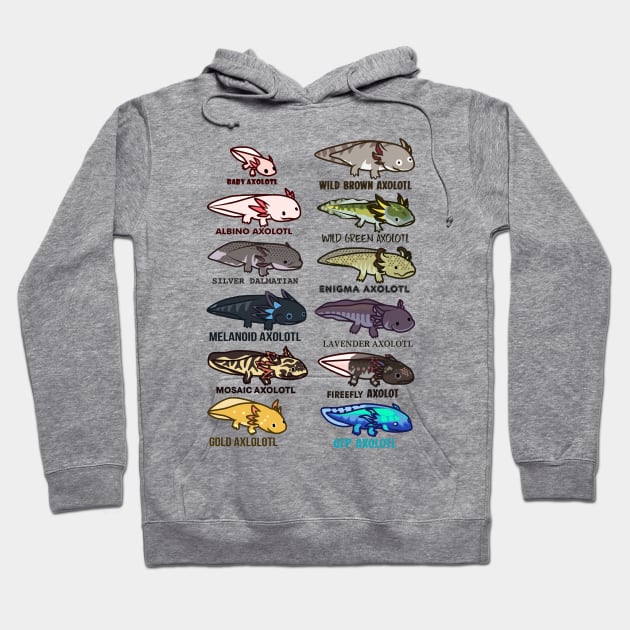 Types of Axolotls Hoodie by SharleenV80